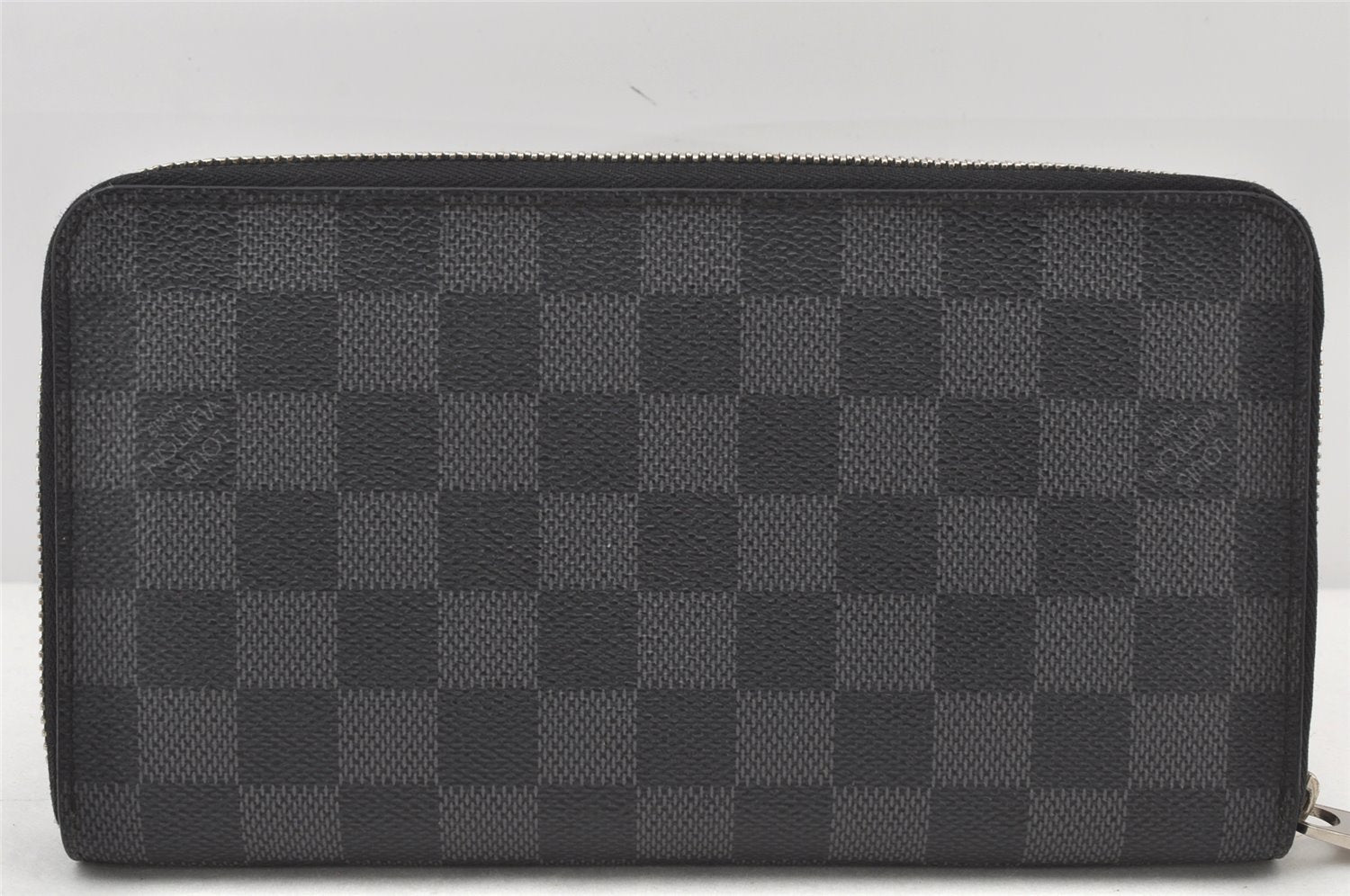 Authentic Louis Vuitton Damier Graphite Zippy Organizer Wallet N63077 LV 4719K