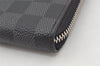 Authentic Louis Vuitton Damier Graphite Zippy Organizer Wallet N63077 LV 4719K