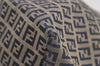 Authentic FENDI Vintage Zucchino Shoulder Tote Bag Canvas Leather Navy 4720J