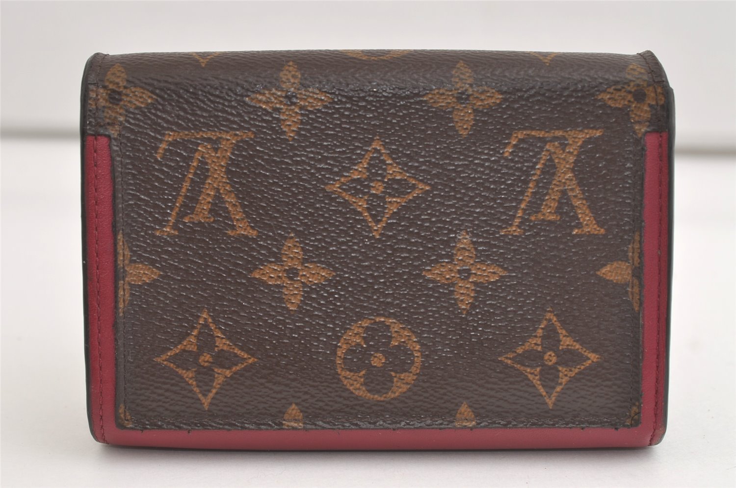 Auth Louis Vuitton Monogram Portefeuille Flore Compact Wallet M64588 Pink 4720K