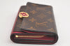 Auth Louis Vuitton Monogram Portefeuille Flore Compact Wallet M64588 Pink 4720K