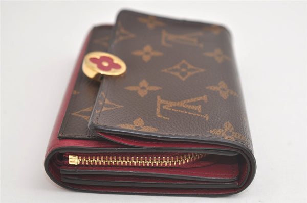 Auth Louis Vuitton Monogram Portefeuille Flore Compact Wallet M64588 Pink 4720K