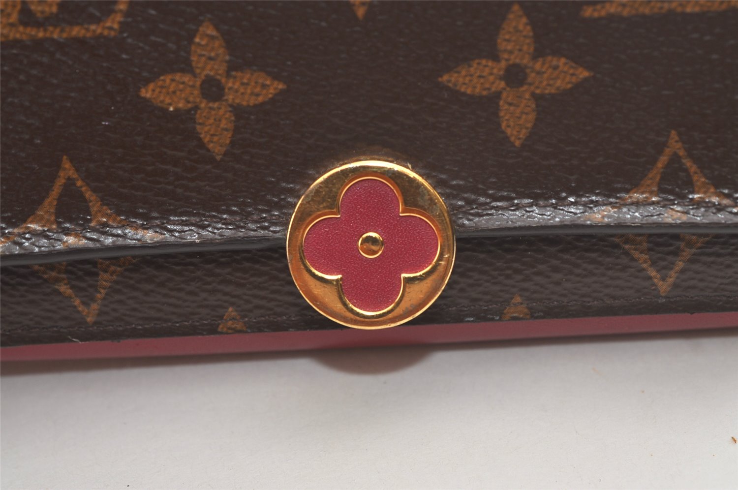 Auth Louis Vuitton Monogram Portefeuille Flore Compact Wallet M64588 Pink 4720K