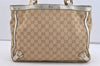 Authentic GUCCI Abbey Shoulder Hand Bag GG Canvas Leather 170004 Beige 4721J