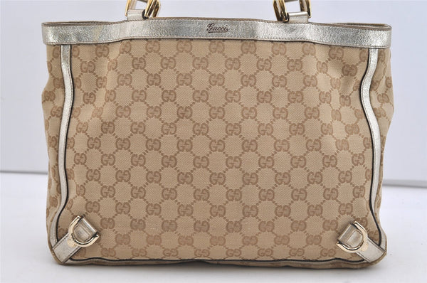 Authentic GUCCI Abbey Shoulder Hand Bag GG Canvas Leather 170004 Beige 4721J