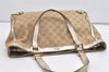 Authentic GUCCI Abbey Shoulder Hand Bag GG Canvas Leather 170004 Beige 4721J