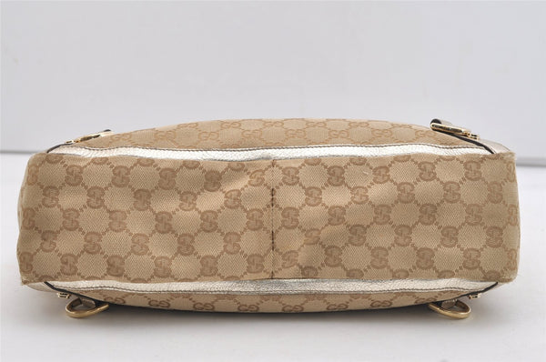 Authentic GUCCI Abbey Shoulder Hand Bag GG Canvas Leather 170004 Beige 4721J