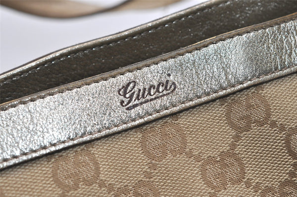 Authentic GUCCI Abbey Shoulder Hand Bag GG Canvas Leather 170004 Beige 4721J
