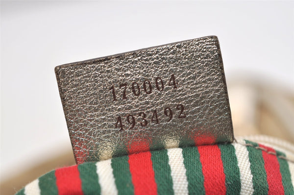 Authentic GUCCI Abbey Shoulder Hand Bag GG Canvas Leather 170004 Beige 4721J