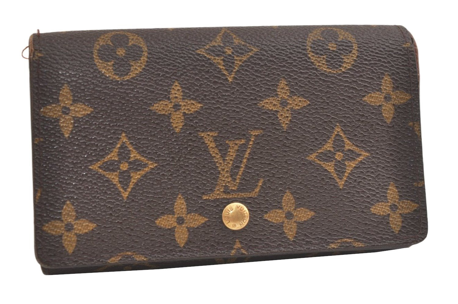 Auth Louis Vuitton Monogram Porte Monnaie Billets Tresor Wallet M61730 LV 4721K