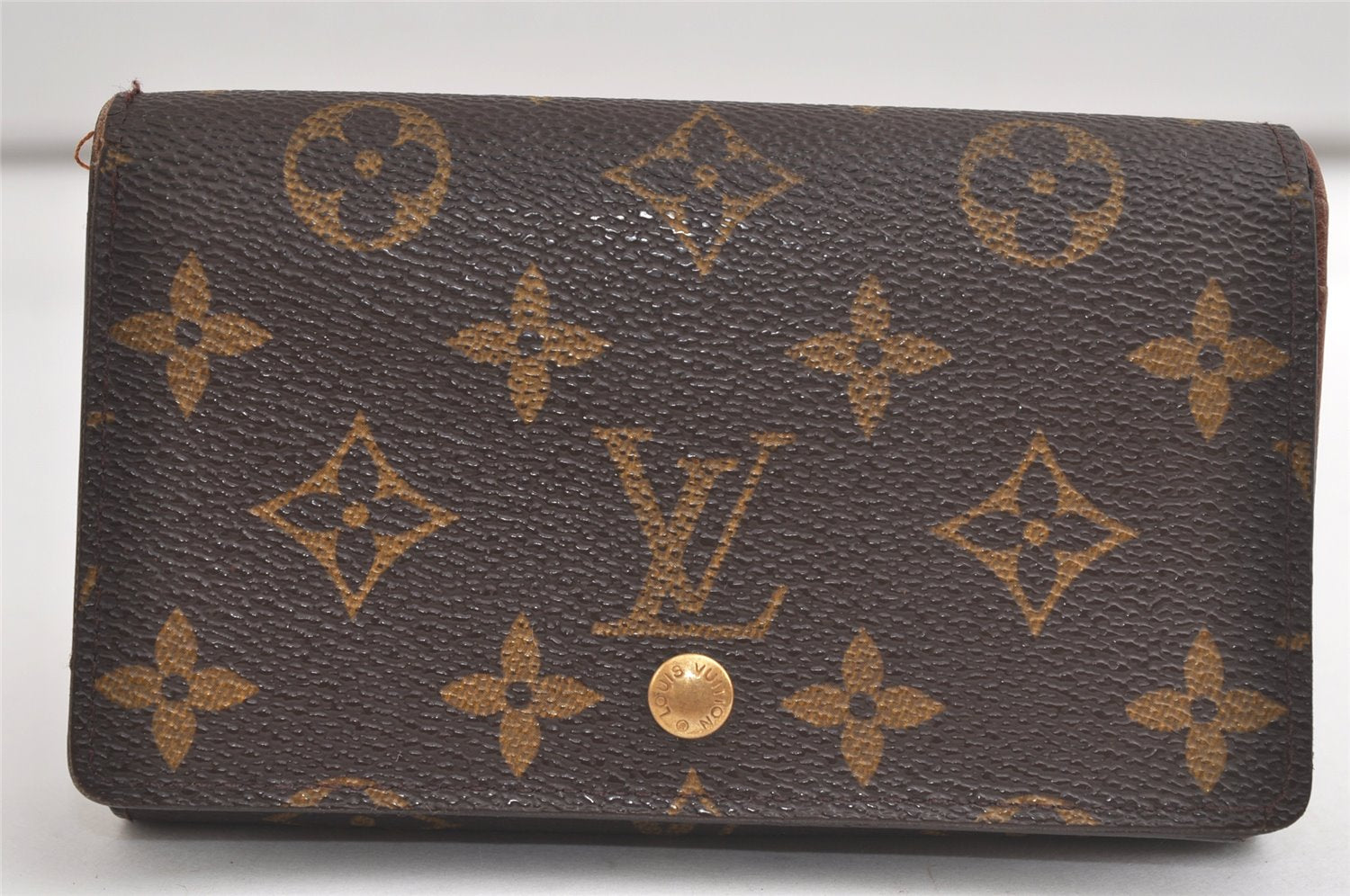 Auth Louis Vuitton Monogram Porte Monnaie Billets Tresor Wallet M61730 LV 4721K