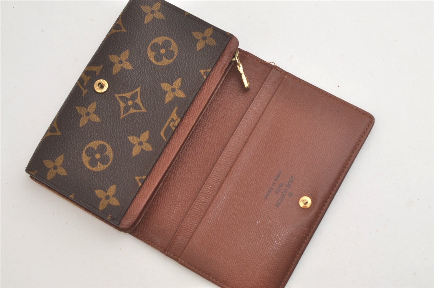 Auth Louis Vuitton Monogram Porte Monnaie Billets Tresor Wallet M61730 LV 4721K