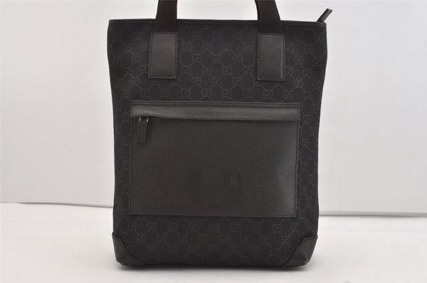 Authentic GUCCI Vintage Shoulder Tote Bag GG Canvas Leather 180450 Brown 4722J