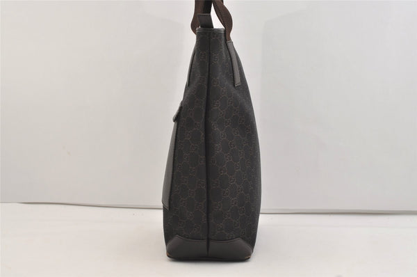 Authentic GUCCI Vintage Shoulder Tote Bag GG Canvas Leather 180450 Brown 4722J