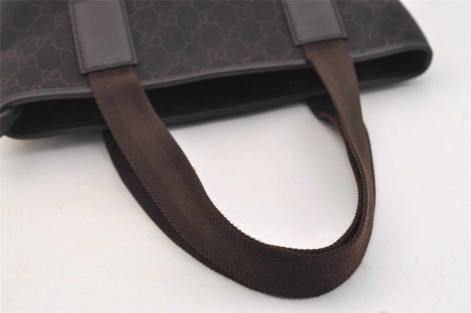 Authentic GUCCI Vintage Shoulder Tote Bag GG Canvas Leather 180450 Brown 4722J