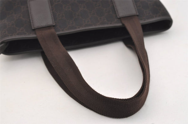 Authentic GUCCI Vintage Shoulder Tote Bag GG Canvas Leather 180450 Brown 4722J