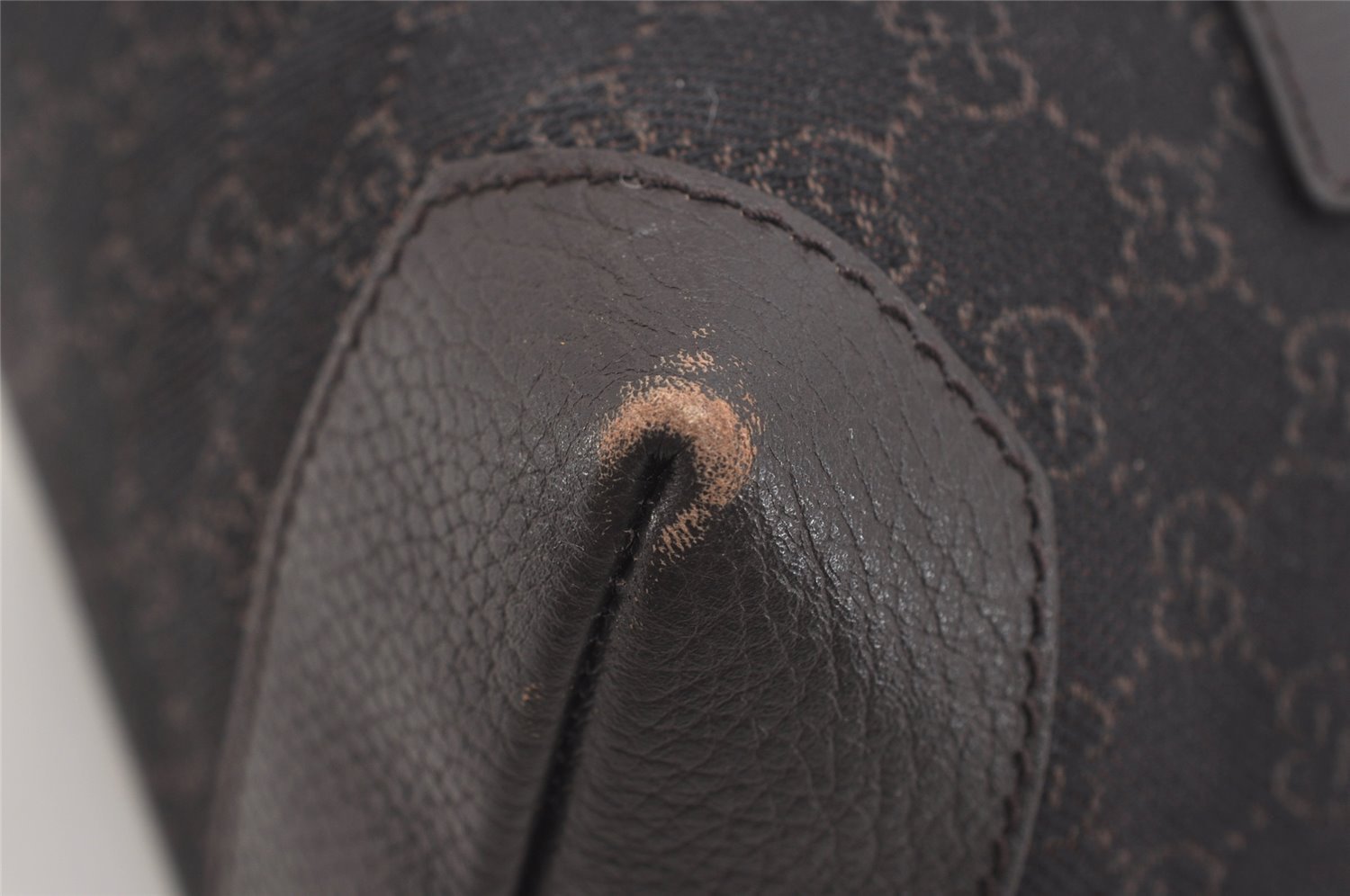 Authentic GUCCI Vintage Shoulder Tote Bag GG Canvas Leather 180450 Brown 4722J