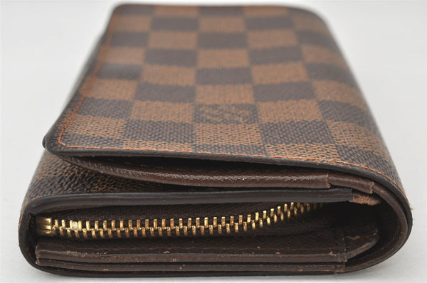 Authentic Louis Vuitton Damier Portefeuille Tresor Wallet Purse N61736 LV 4722K