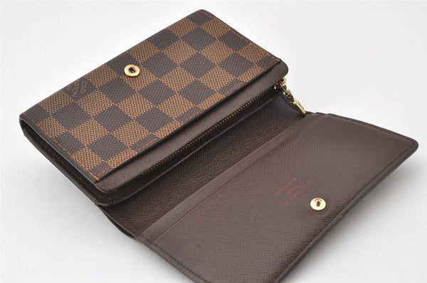 Authentic Louis Vuitton Damier Portefeuille Tresor Wallet Purse N61736 LV 4722K