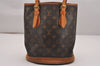 Authentic Louis Vuitton Monogram Bucket PM Shoulder Tote Bag M42238 Junk 4723J