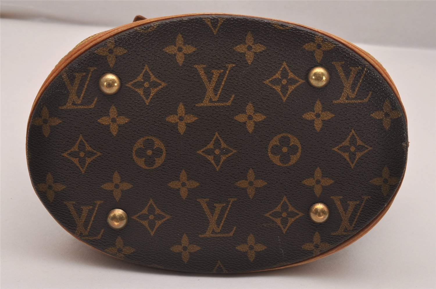 Authentic Louis Vuitton Monogram Bucket PM Shoulder Tote Bag M42238 Junk 4723J