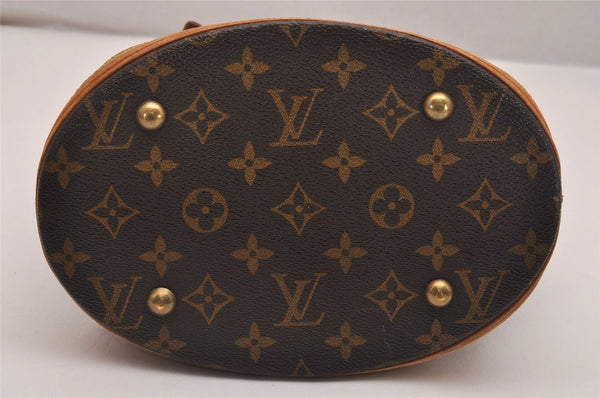 Authentic Louis Vuitton Monogram Bucket PM Shoulder Tote Bag M42238 Junk 4723J