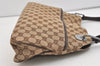 Authentic GUCCI Eclipse Shoulder Tote Bag GG Canvas Leather 121023 Brown 4725J
