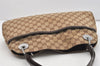 Authentic GUCCI Eclipse Shoulder Tote Bag GG Canvas Leather 121023 Brown 4725J