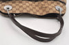 Authentic GUCCI Eclipse Shoulder Tote Bag GG Canvas Leather 121023 Brown 4725J