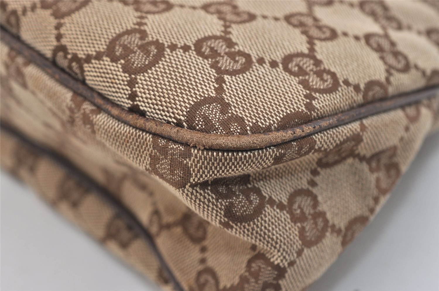 Authentic GUCCI Eclipse Shoulder Tote Bag GG Canvas Leather 121023 Brown 4725J