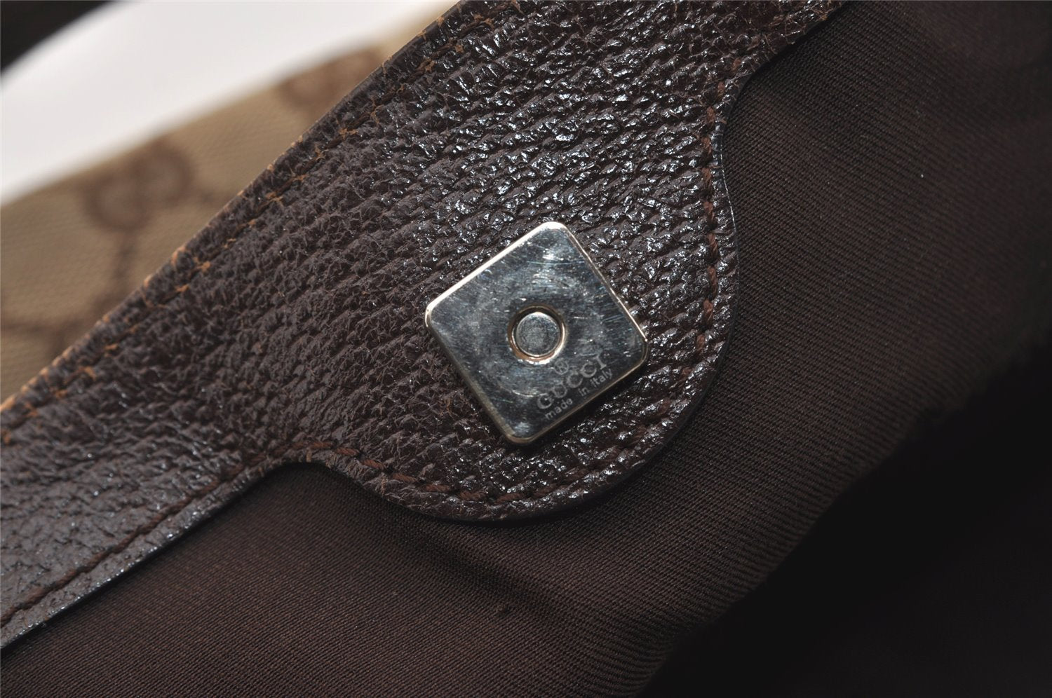 Authentic GUCCI Eclipse Shoulder Tote Bag GG Canvas Leather 121023 Brown 4725J