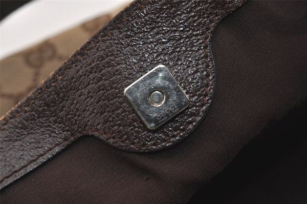 Authentic GUCCI Eclipse Shoulder Tote Bag GG Canvas Leather 121023 Brown 4725J