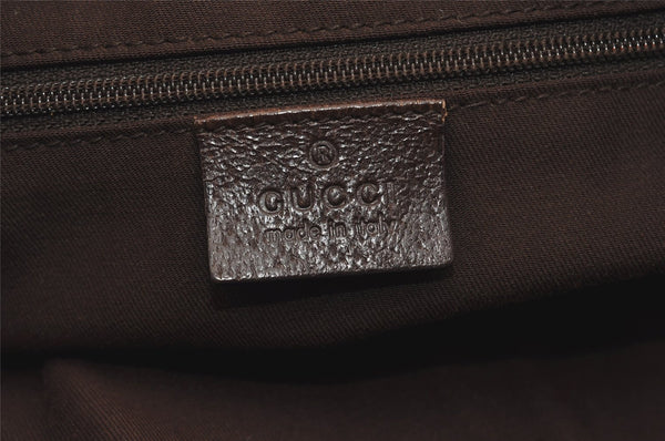 Authentic GUCCI Eclipse Shoulder Tote Bag GG Canvas Leather 121023 Brown 4725J