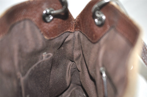 Authentic GUCCI Eclipse Shoulder Tote Bag GG Canvas Leather 121023 Brown 4725J