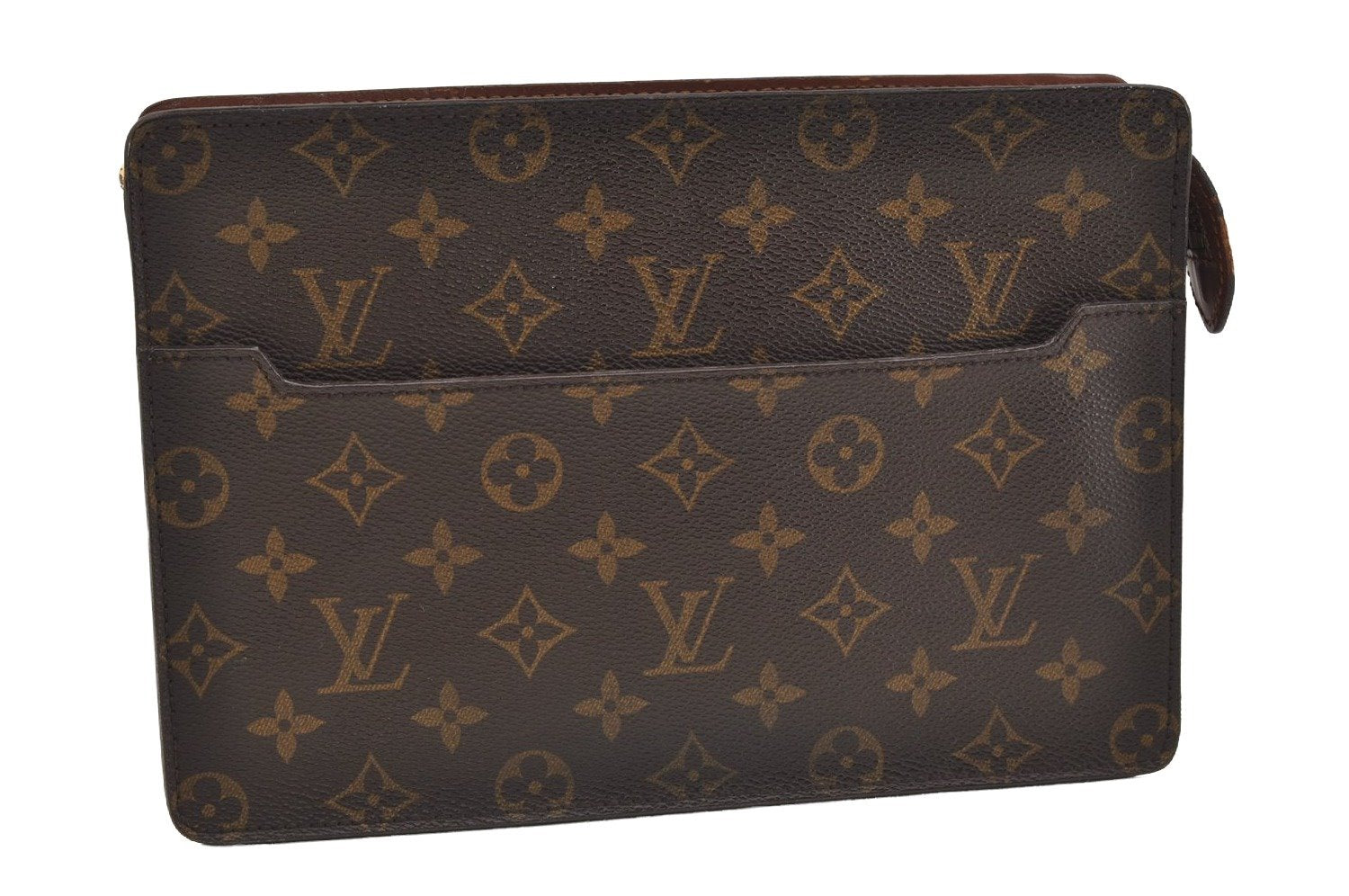 Authentic Louis Vuitton Monogram Pochette Homme Clutch Hand Bag M51795 LV 4726J