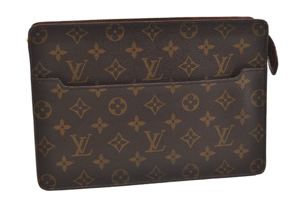 Authentic Louis Vuitton Monogram Pochette Homme Clutch Hand Bag M51795 LV 4726J
