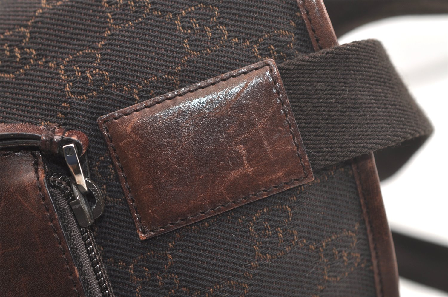 Authentic GUCCI Vintage Shoulder Tote Bag GG Canvas Leather 28893 Brown 4727K