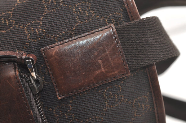 Authentic GUCCI Vintage Shoulder Tote Bag GG Canvas Leather 28893 Brown 4727K