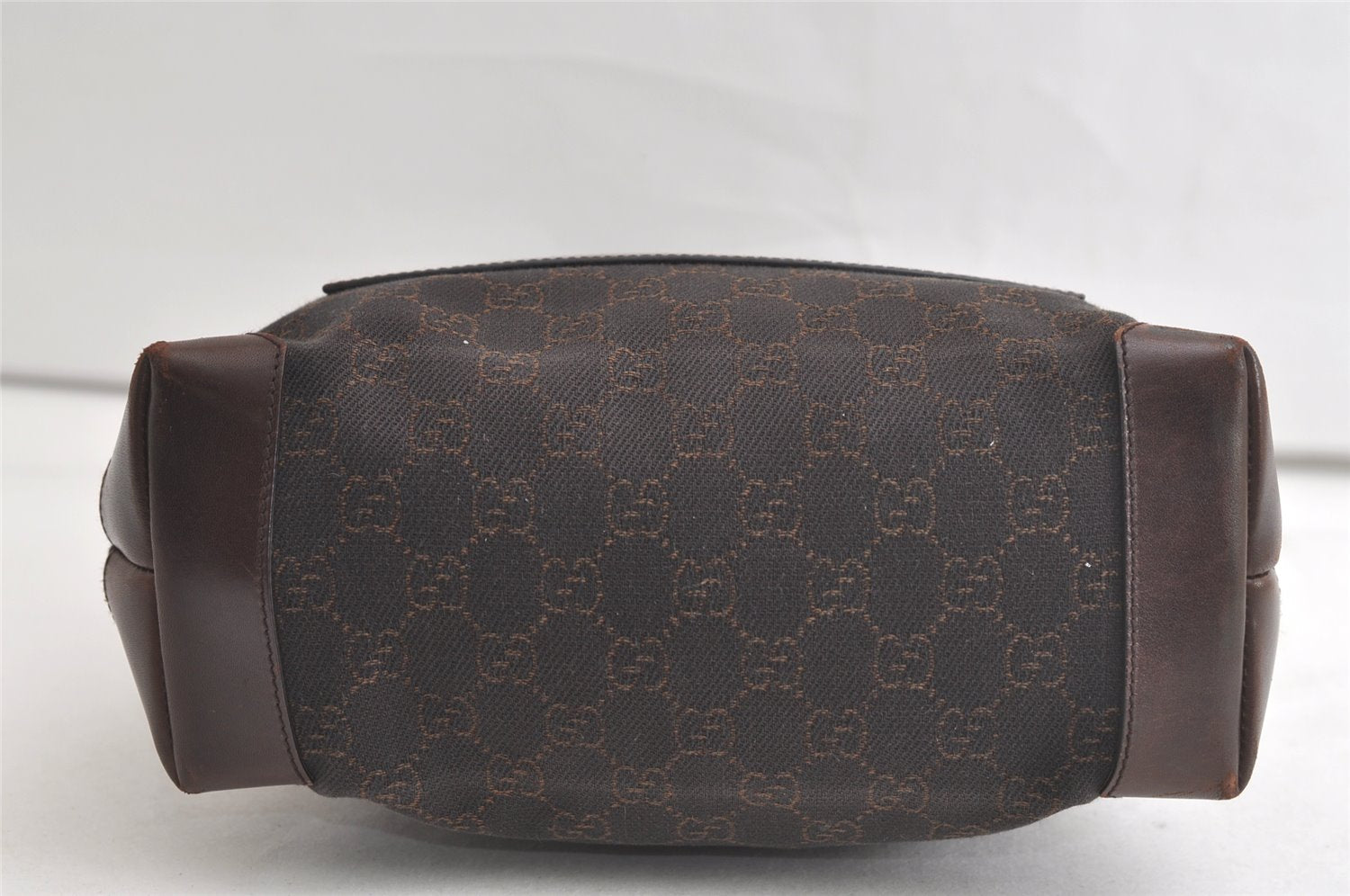 Authentic GUCCI Vintage Shoulder Tote Bag GG Canvas Leather 28893 Brown 4727K