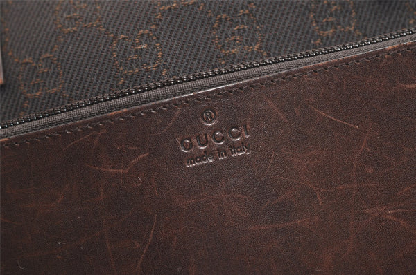 Authentic GUCCI Vintage Shoulder Tote Bag GG Canvas Leather 28893 Brown 4727K