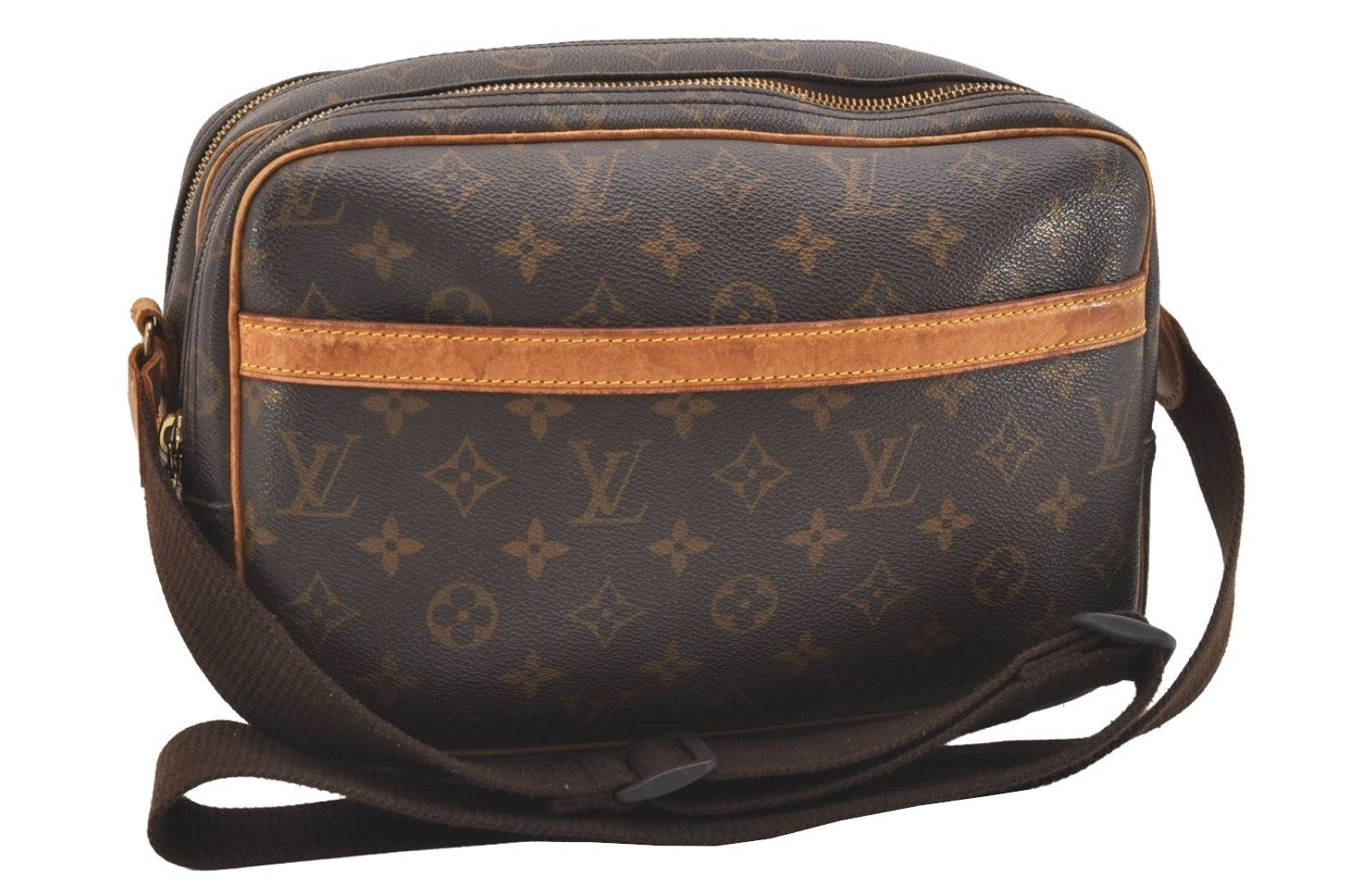 Authentic Louis Vuitton Monogram Reporter PM Shoulder Cross Bag M45254 LV 4728J