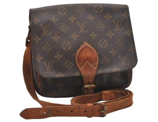 Authentic Louis Vuitton Monogram Cartouchiere MM M51253 Shoulder Bag Junk 4729J