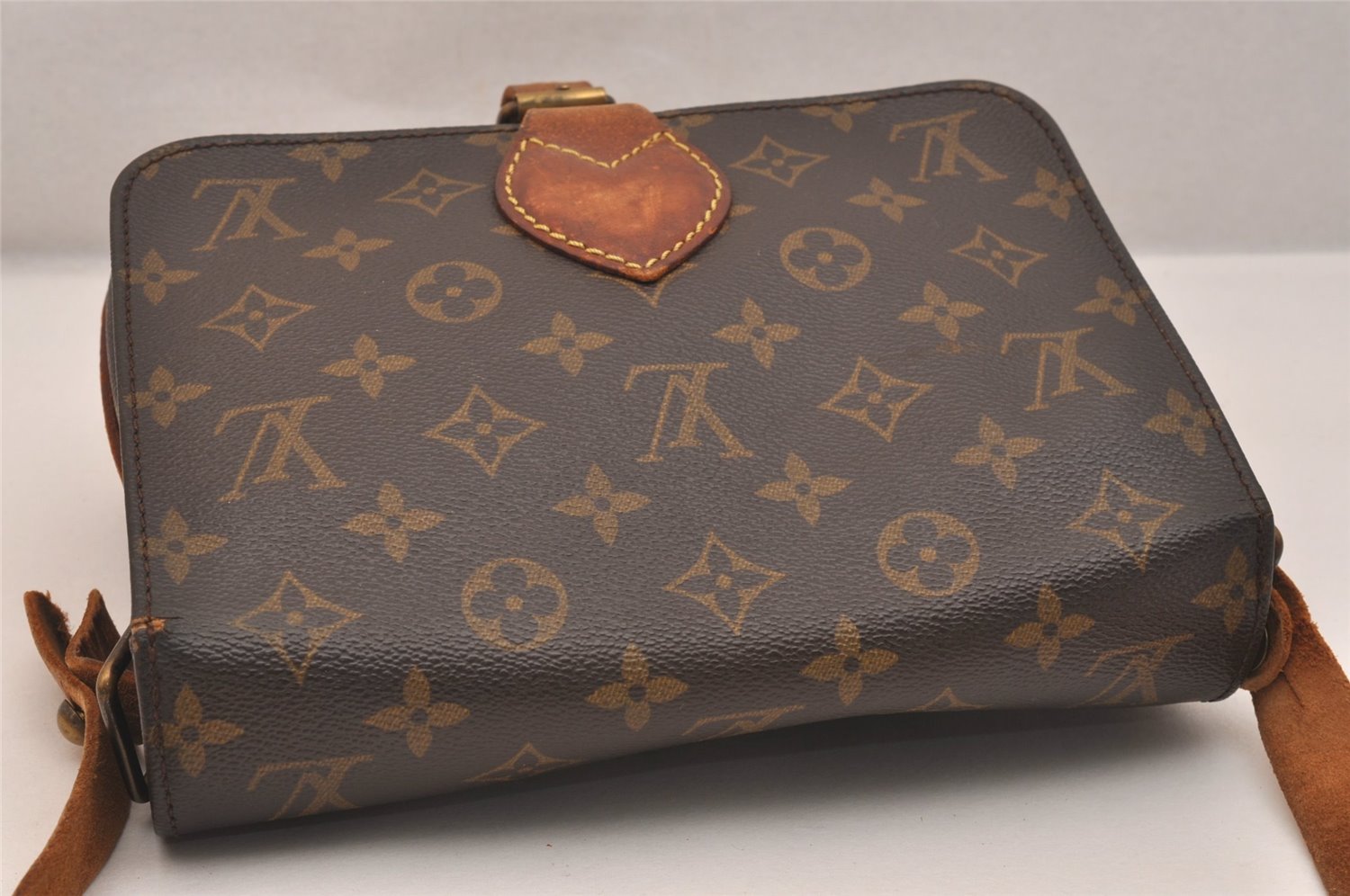 Authentic Louis Vuitton Monogram Cartouchiere MM M51253 Shoulder Bag Junk 4729J