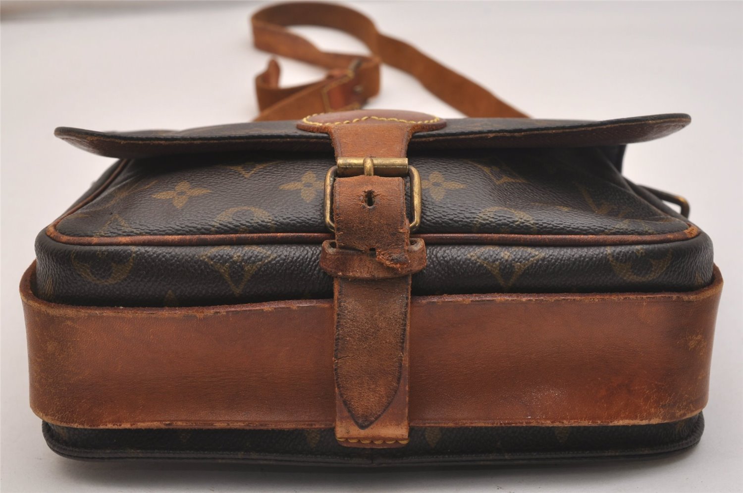 Authentic Louis Vuitton Monogram Cartouchiere MM M51253 Shoulder Bag Junk 4729J