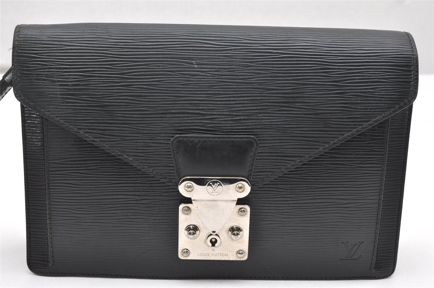 Authentic Louis Vuitton Epi Sellier Dragonne Clutch Bag Black M52762 LV 4729K
