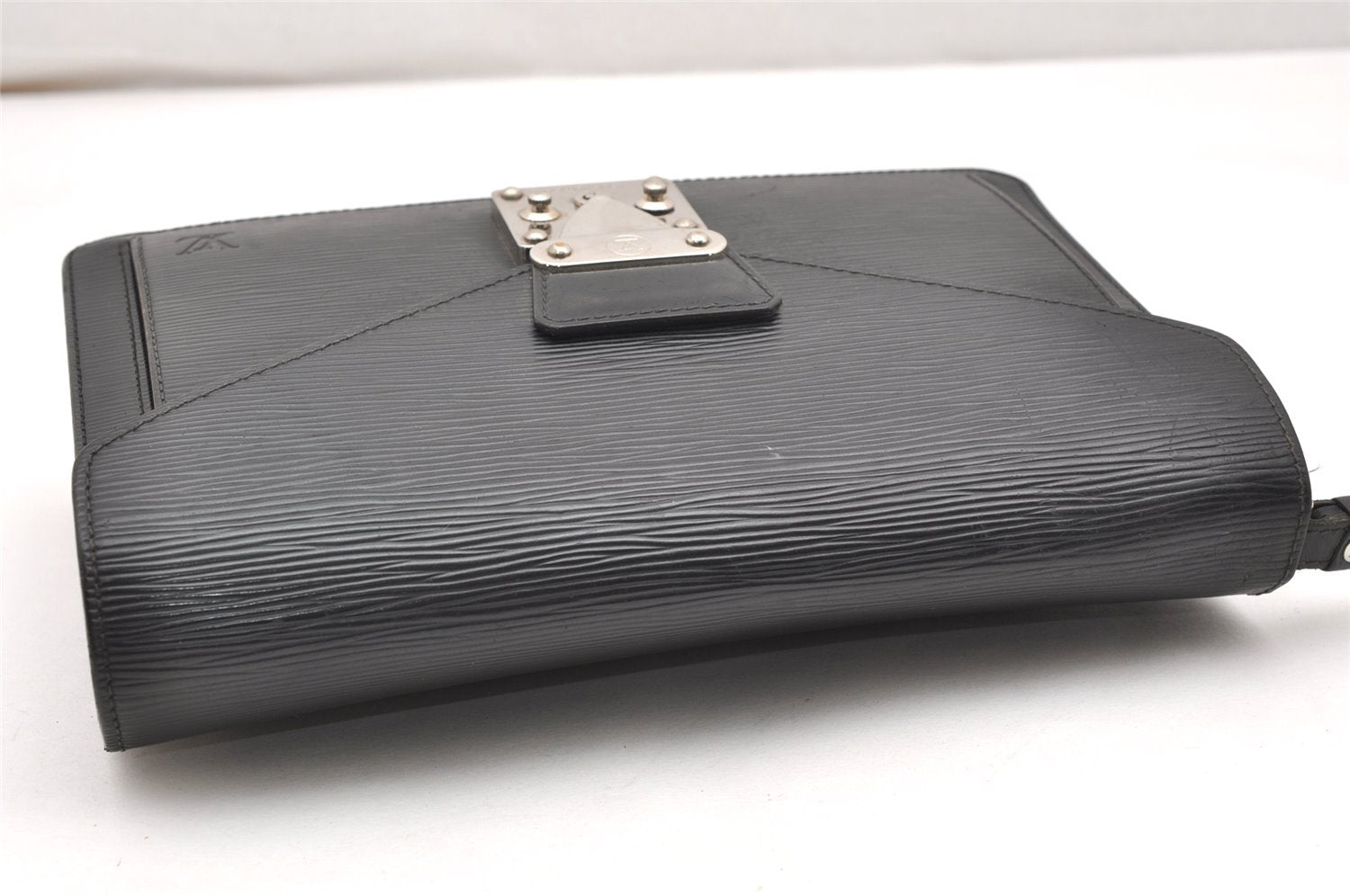 Authentic Louis Vuitton Epi Sellier Dragonne Clutch Bag Black M52762 LV 4729K