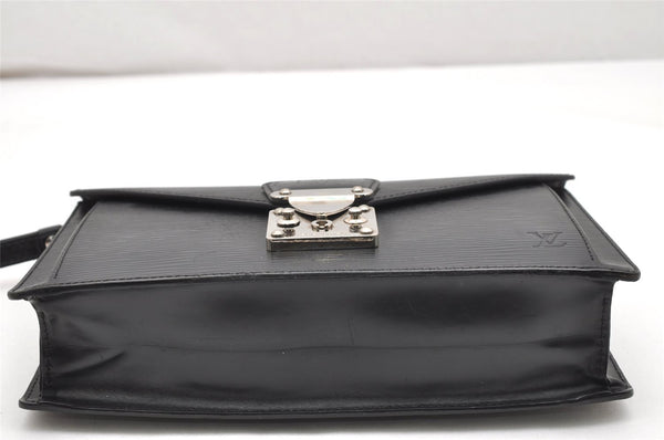 Authentic Louis Vuitton Epi Sellier Dragonne Clutch Bag Black M52762 LV 4729K