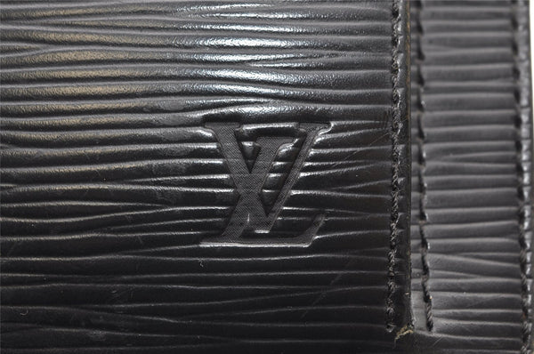 Authentic Louis Vuitton Epi Sellier Dragonne Clutch Bag Black M52762 LV 4729K