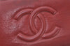 Authentic CHANEL Calf Skin CoCo Mark Zip Long Wallet Purse Red 4730K