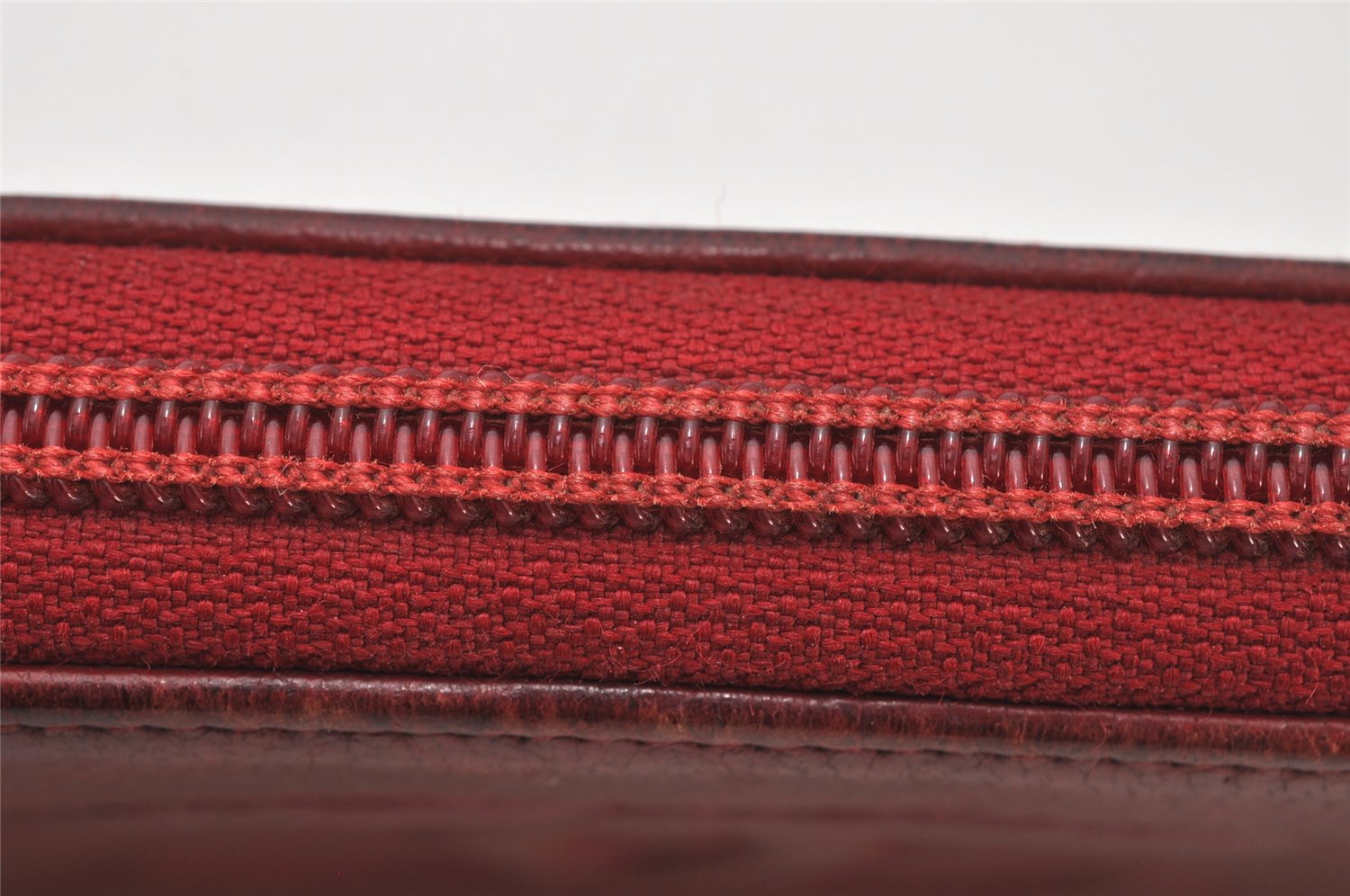 Authentic CHANEL Calf Skin CoCo Mark Zip Long Wallet Purse Red 4730K